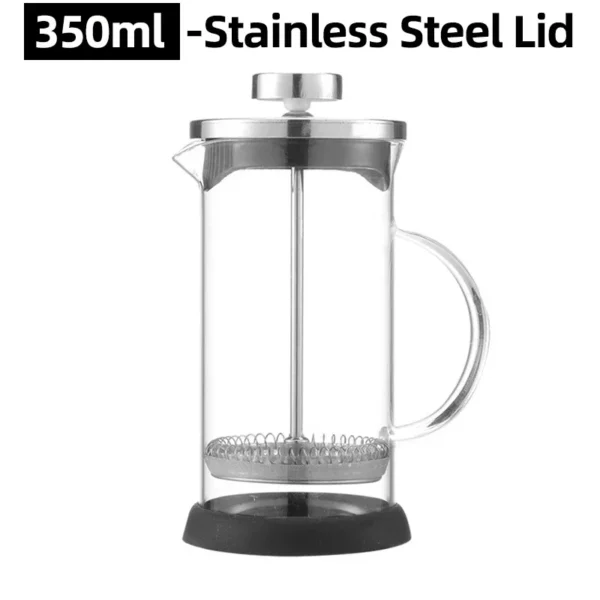 Cafeteira Percoladora em Vidro Borossilicato - Cafeteira Prensa Francesa de 350-600ml - Aço Inoxidável e Vidro Resistente ao Calor - Image 12