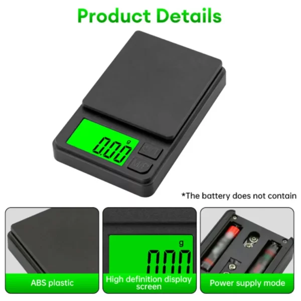 Balança de Precisão Portátil 1000g x 0.1g - Balança Digital para Gramas, Alimentos, Joias, Onças/Grãos com LCD Retro-iluminado - Mini Balança para Viagens - Image 9