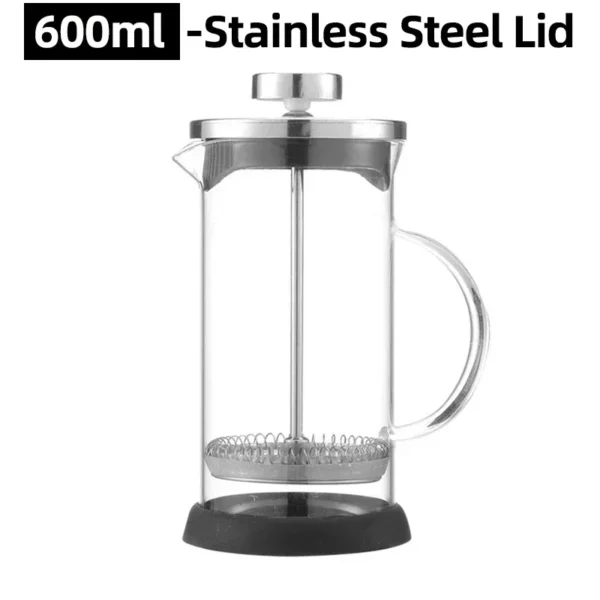 Cafeteira Percoladora em Vidro Borossilicato - Cafeteira Prensa Francesa de 350-600ml - Aço Inoxidável e Vidro Resistente ao Calor - Image 13