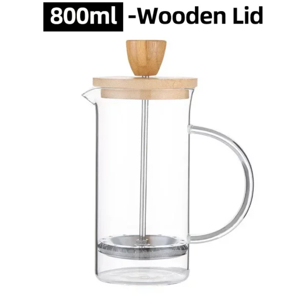 Cafeteira Percoladora em Vidro Borossilicato - Cafeteira Prensa Francesa de 350-600ml - Aço Inoxidável e Vidro Resistente ao Calor - Image 14