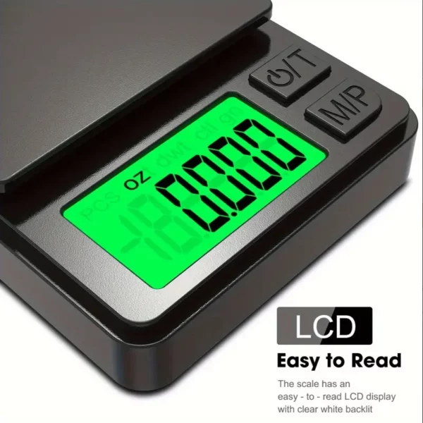 Balança de Precisão Portátil 1000g x 0.1g - Balança Digital para Gramas, Alimentos, Joias, Onças/Grãos com LCD Retro-iluminado - Mini Balança para Viagens - Image 6