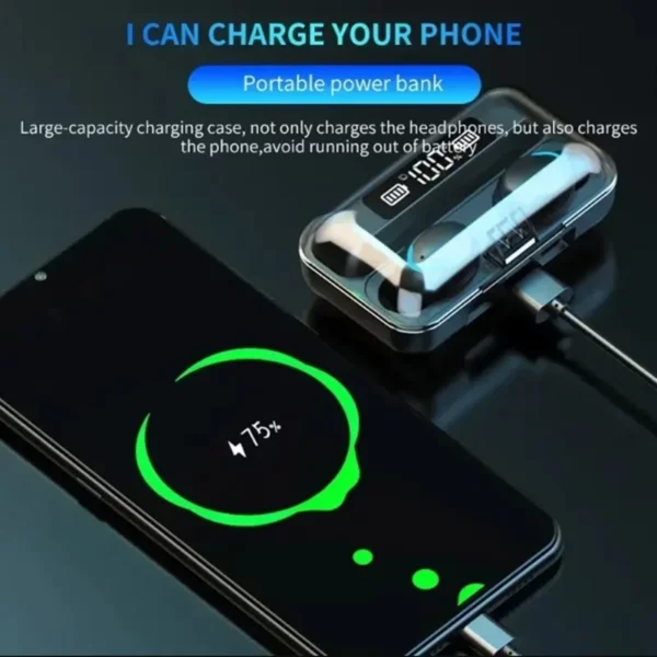 Fones de Ouvido TWS F9-5 Bluetooth, Fones Sem Fio Estéreo, Earbuds para Esportes, Headset com Ajudas Auditivas e Microfone para Uso em Mãos Livres. - Image 6