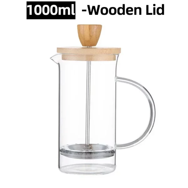 Cafeteira Percoladora em Vidro Borossilicato - Cafeteira Prensa Francesa de 350-600ml - Aço Inoxidável e Vidro Resistente ao Calor - Image 7