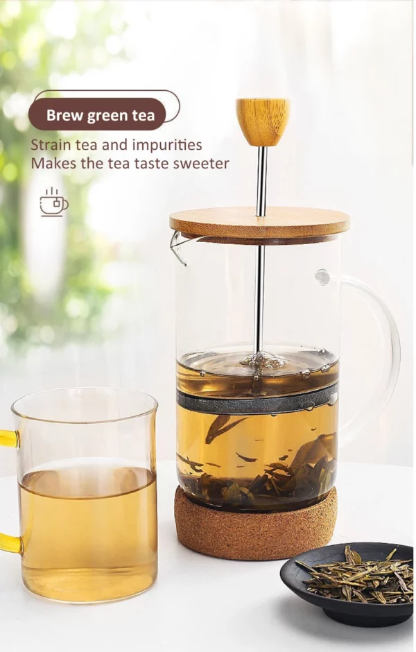 Cafeteira Percoladora em Vidro Borossilicato - Cafeteira Prensa Francesa de 350-600ml - Aço Inoxidável e Vidro Resistente ao Calor - Image 25