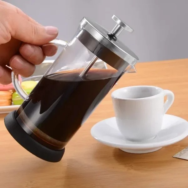 Cafeteira Percoladora em Vidro Borossilicato - Cafeteira Prensa Francesa de 350-600ml - Aço Inoxidável e Vidro Resistente ao Calor - Image 5